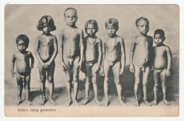 India  - India's Rising Generation - Naked Ethnic Childrens -  Old Pc 1910s - Asia