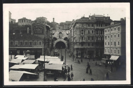 Cartolina Triest, Goldoni, Jev Trg.  - Trieste