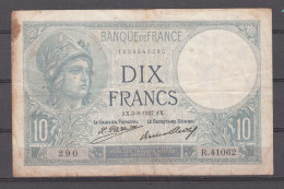 BILLETE DE FRANCIA DE 10 FRANCOS DE 1927 AX - 5 F 1912-1917 ''Bleu''