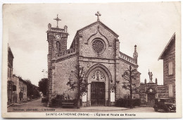 CPA Carte Postale / 69 Rhône, Ste Ou Sainte-Catherine-sur-Riverie / Delorme, Photo-Édit. / L'Église Et Route De Riverie. - Autres & Non Classés