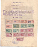 !!! FISCAUX, TIMBRES MOBILES ET ESTAMPILLES DE CONTROLE SUR FEUILLET DE L'ATELIER DU TIMBRE (RECTO VERSO) - Zegels