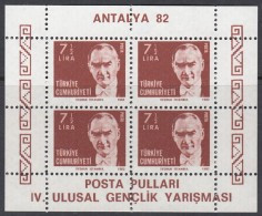 TÜRKEI  Block 22 A, Postfrisch **, Nationale Jugend-Briefmarkenausstellung ANTALYA ’82 1982 - Blocchi & Foglietti