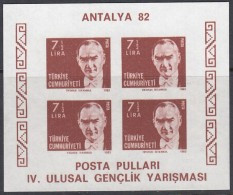 TÜRKEI  Block 22 B, Postfrisch **, Nationale Jugend-Briefmarkenausstellung ANTALYA ’82 1982 - Blocs-feuillets