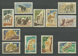 MAURITANIE 1963 N° 165/176 ** Neufs MNH Superbes C 13 € Faune Animaux Hyène Guépard Léopard Caméléon Singes Gazelle - Mauritanie (1960-...)