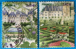 France 2011 : Jardins De France, Les Jardins De Cheverny Et De Villandry N° 4580 à 4581 Oblitéré - Usati