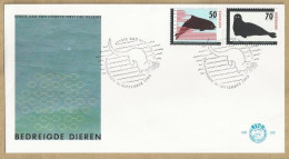 NL.- FDC. NVPH Nr. 230. EERSTE DAG VAN UITGIFTE. FIRST DAY OF ISSUE. 10-09-1985. BEDREIGDE DIEREN. BRUINVIS. ZEEHOND. - FDC