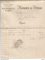 PG / Facture Feuillet MEMOIRE De VITRAUX EVREUX Duhamel Marette 1909 JOUY-SUR-EURE Vitrail - Straßenhandel Und Kleingewerbe