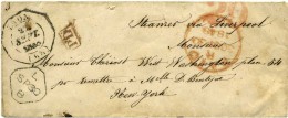 MTM120 - 1848 RARE TRANSATLANTIC LETTER FRANCE TO USA RETALIATORY RATES PERIOD - Poststempel