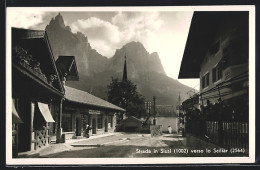 Cartolina Siusi, Strassenpartie Mit Restaurant  - Autres & Non Classés