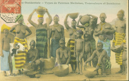 Poste Maritime Cachet Octogonal Bordeaux à Buenos Ayres 2 LK N°5 30 1 1917 CPA Afrique Femme Malinkes Toucouleurs - Schiffspost