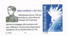 Nouvelle Caledonie New Caledonia Timbre Personnalise Timbre A Moi  Prive M. Stark Ada Lovelace Mathematiques Byron - Nuevos