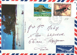 POLYNESIE AFFRANCHISSEMENT COMPOSE SUR LETTRE POUR LA FRANCE 1980 - Briefe U. Dokumente