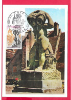 Carte Premier Jour 1971, DOLE, Jura, La Fontaine De L'Enfant, Dos Vierge, Carte Maximum - 1970-1979