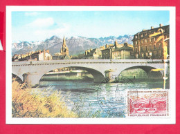 Carte Premier Jour 1971,GRENOBLE Pont Marius Gontard, Dos Vierge, Carte Maximum - 1970-1979