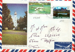 POLYNESIE AFFRANCHISSEMENT COMPOSE SUR LETTRE POUR LA FRANCE 1980 - Briefe U. Dokumente