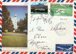 POLYNESIE AFFRANCHISSEMENT COMPOSE SUR LETTRE POUR LA FRANCE 1980 - Briefe U. Dokumente