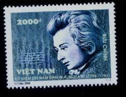 Vietnam Viet Nam MNH Perf Withdrawn Stamp 2006 : 250th Birth Anniversary Of Mozart / Music (Ms946) - Vietnam