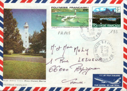 POLYNESIE AFFRANCHISSEMENT COMPOSE SUR LETTRE POUR LA FRANCE 1980 - Storia Postale