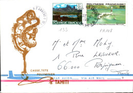 POLYNESIE AFFRANCHISSEMENT COMPOSE SUR LETTRE POUR LA FRANCE 1981 - Covers & Documents