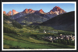 Cartolina Monguelfo, Ortsansicht Mit Bergen Im Abendlicht  - Sonstige & Ohne Zuordnung