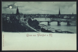 AK Frankfurt, Gesamtansicht Mit Schwimm-und Badeanstalt, Mainbrücken Und Dom  - Frankfurt A. Main