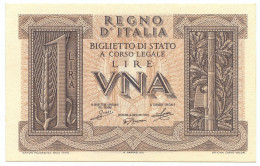 1 LIRA BIGLIETTO DI STATO FASCIO 14/11/1939 QFDS - Regno D'Italia – Autres