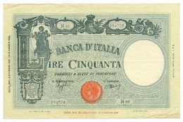 50 LIRE BARBETTI GRANDE L SENZA MATRICE BI RSI 08/10/1943 BB/SPL - Andere