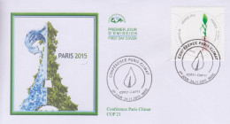 Enveloppe   FDC  1er  Jour    FRANCE   Conférence  PARIS  CLIMAT   COP 21   PARIS    2015 - 2010-2019