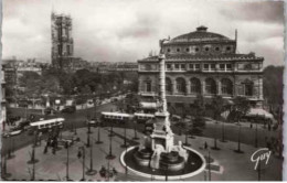 PARIS. -   Place Du Châtelet Et Tour St Jacques. ( Théâtre Et Autobus Parisiens)    Non  Circulée - Plazas