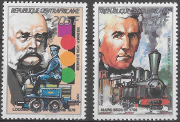 CENTRAFRIQUE - LOCOMOTIVES ET CONSTRUCTEURS - N° 802 ET PA 381A - NEUF** MNH - Eisenbahnen