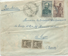 FRANCE AEF LETTRE PAR AVION 15F TAXEE 40F  POINTE NOIRE PLATEAU  ( CONGO ) POUR LYON ( RHONE ) DE 1952  LETTRE COVER - Lettres & Documents