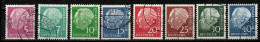 Bund 1960 - Mi.Nr. 179 - 186 Y + 259 - 260 Y - Gestempelt Used - Heuss Fluoreszent - Usati