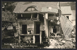 AK Gottleuba, Wohnhaus Von R. Zimmermann Ist Eingestürzt, Unwetterkatastrophe Von 1927  - Overstromingen