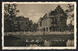 AK Gladbeck I. Westf., Haus Wittringen Mit Ruderboot Im Vordergrund  - Gladbeck