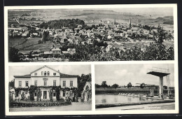 AK Birkenfeld / Nahe, Landratsamt, Schwimmbad, Ortsansicht  - Birkenfeld (Nahe)