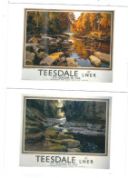 2 POSTCARDS UK RAIL ADVERTISING  L.N.E.R.  TEESDALE - Materiale