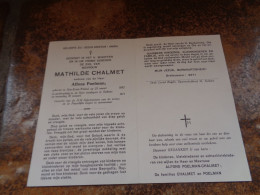 Doodsprentje/Bidprentje   MATHILDE CHALMET  St Kruis Winkel 1882-1971 Stekene  (Wwe Alfons Poelman) - Religion & Esotericism