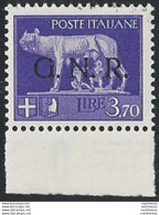 1944 Repubblica Sociale Lire 3,70 G.N.R. Verona Var MNH Sassone N. 484iab - Other & Unclassified