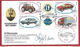 1984 Italia - REPUBBLICA, Gigi Villoresi, N° 1666/1669 , Blocco Di 4 Con Append - FDC