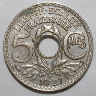 GADOURY 170 - 5 CENTIMES 1927 - TYPE LINDAUER - Petit Module - KM 875 - TTB - 5 Centimes