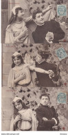 COUPLE En Tenue Médiévale, Simple Idylle  3 CPA   Circulé  Cachet De 1906 - Parejas