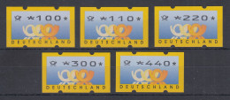 Deutschland ATM Mi-Nr. 3.3 Versandstellen-Satz VS3 100-110-220-300-440 ** - Vignette [ATM]
