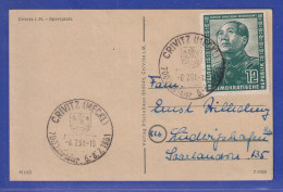 DDR 1951 Chinese Mi.-Nr. 286 Als EF Auf Karte Mit So.-O CRIVITZ Gel. In Die BRD - Otros & Sin Clasificación