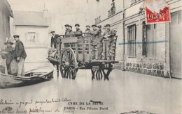 . 31 . PARIS . Crue De La Seine . Rue Félicien David . Belle Animation . Atellage, Barque . - Inondations De 1910
