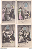 COUPLES Costumés 6 CPA   Coloré Circulé  Cachet De 1905 - Paare