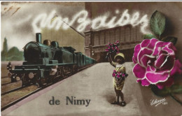 NIMY ( MONS ) : Un Baiser De Nimy. Belle Carte Avec Un Train. - Mons