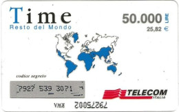 Italy: Prepaid Telecom Italia - Time (transparent) - [2] Handy-, Prepaid- Und Aufladkarten