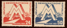 Deutschland DDR 1951 ** 282-283 Messe Leipzig  Katalog 32,00 - Neufs