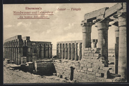 CPA Luxor, Temple, Reklame Für Ebermanns Mundwasser Et Zahnpulver  - Autres & Non Classés