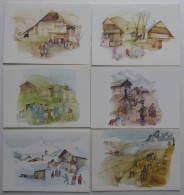 Lot De 18 Aquarelles De Guy Ameye Sur Le Thème De La Montagne à Valloire (73) - Autres & Non Classés